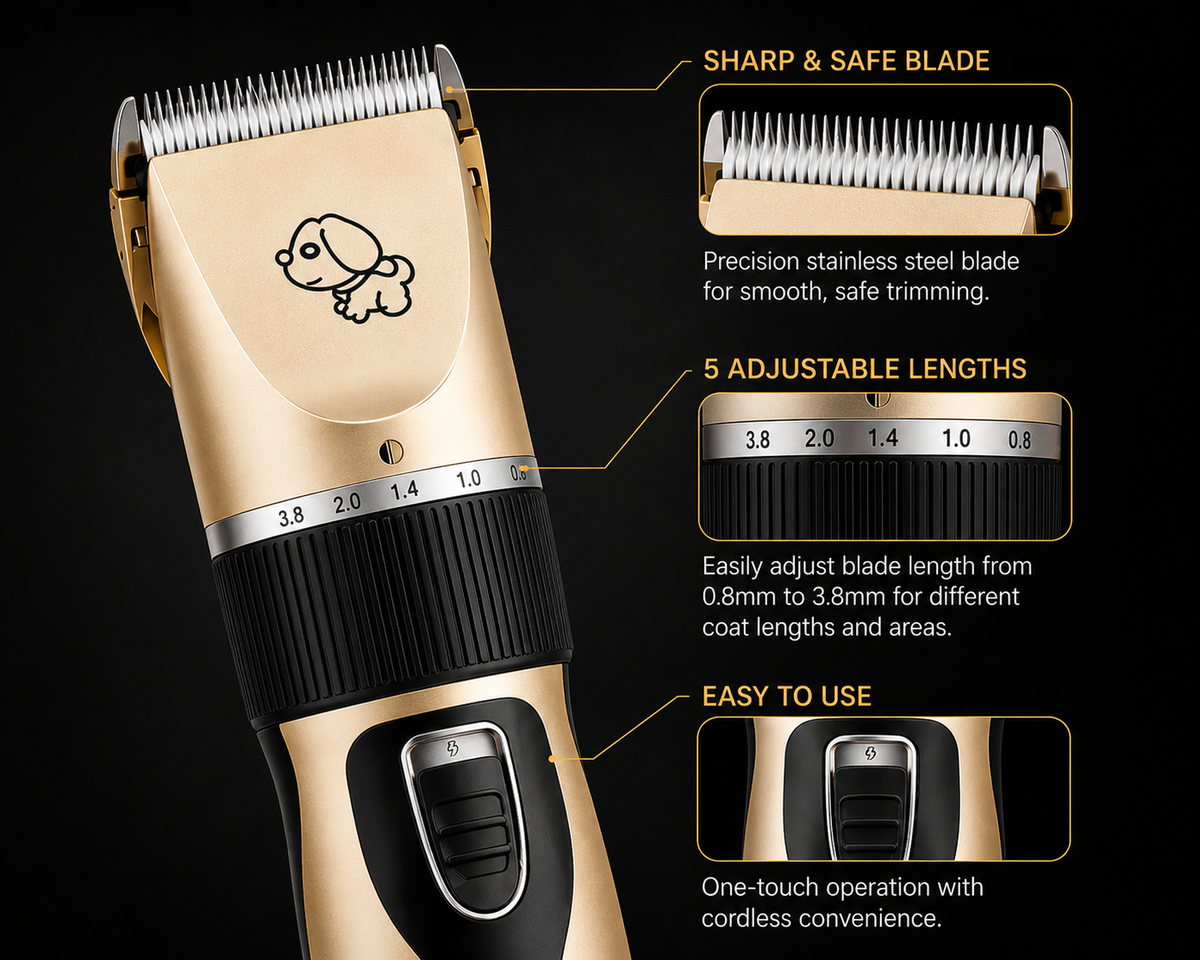 PawLuxe GroomPro™ Cordless Pet Clipper