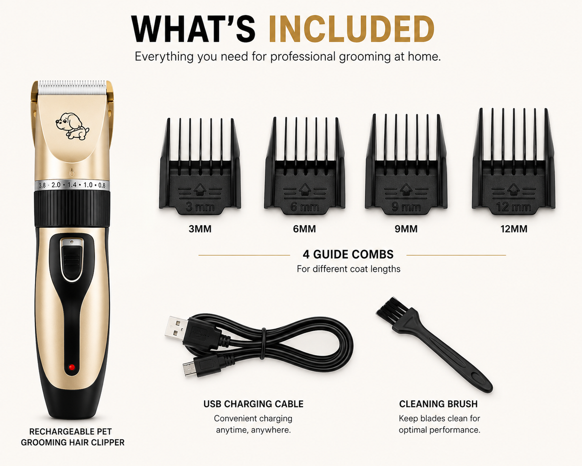 PawLuxe GroomPro™ Cordless Pet Clipper